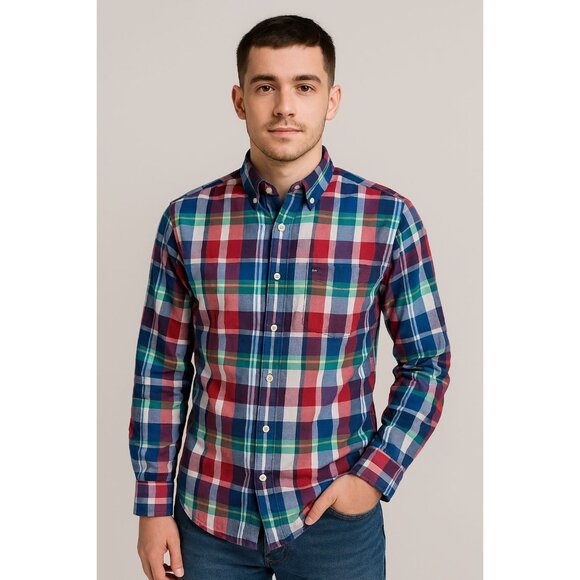 Tommy Hilfiger Plaid Button Up Down Shirt Long Sleeve Youth Large 16/ 18 - Picture 11 of 11